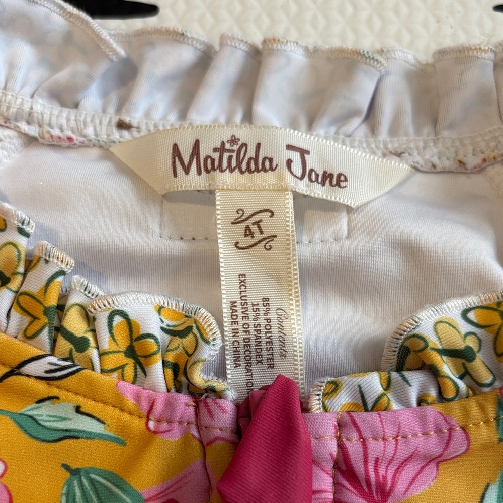 Matilda Jane Girls Rash Guard Swimsuit- UPF 50 + Sun Protection - Picture 2 of 7